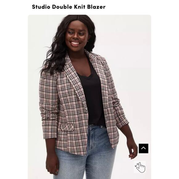 Torrid Plaid Studio Double Knit Blazer - Size 1 (14/16)*** - Picture 2 of 7